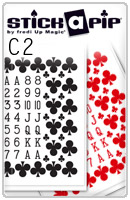 Stick a Pip - Clubs - 1 Red + 1 Black