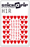Stick a Pip Red Hearts Single sheet